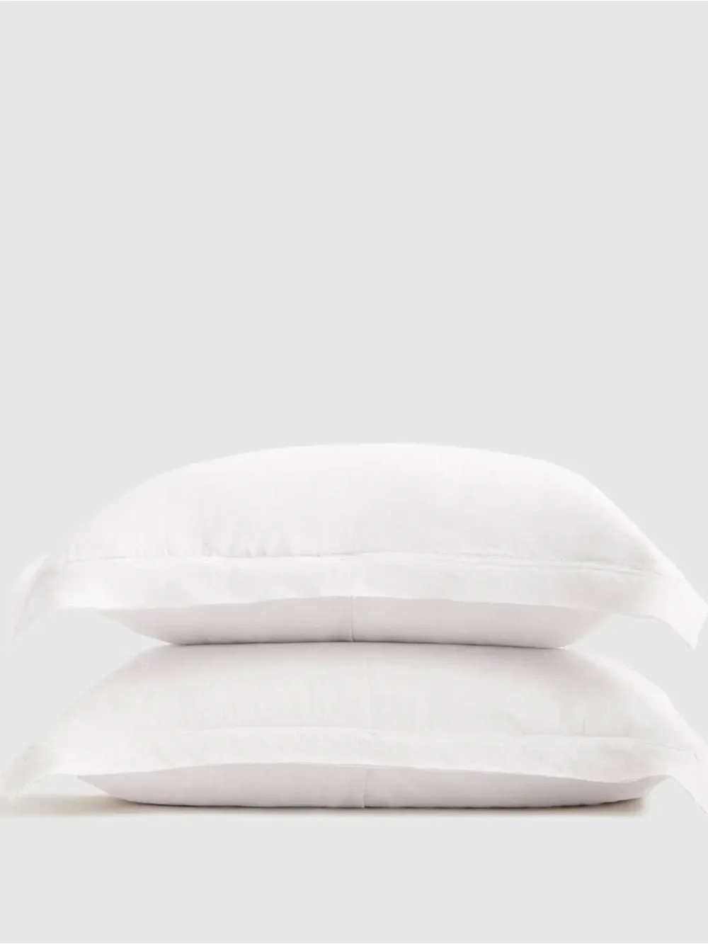 European Linen Standard Double Flange Sham Set in White - Retail $50